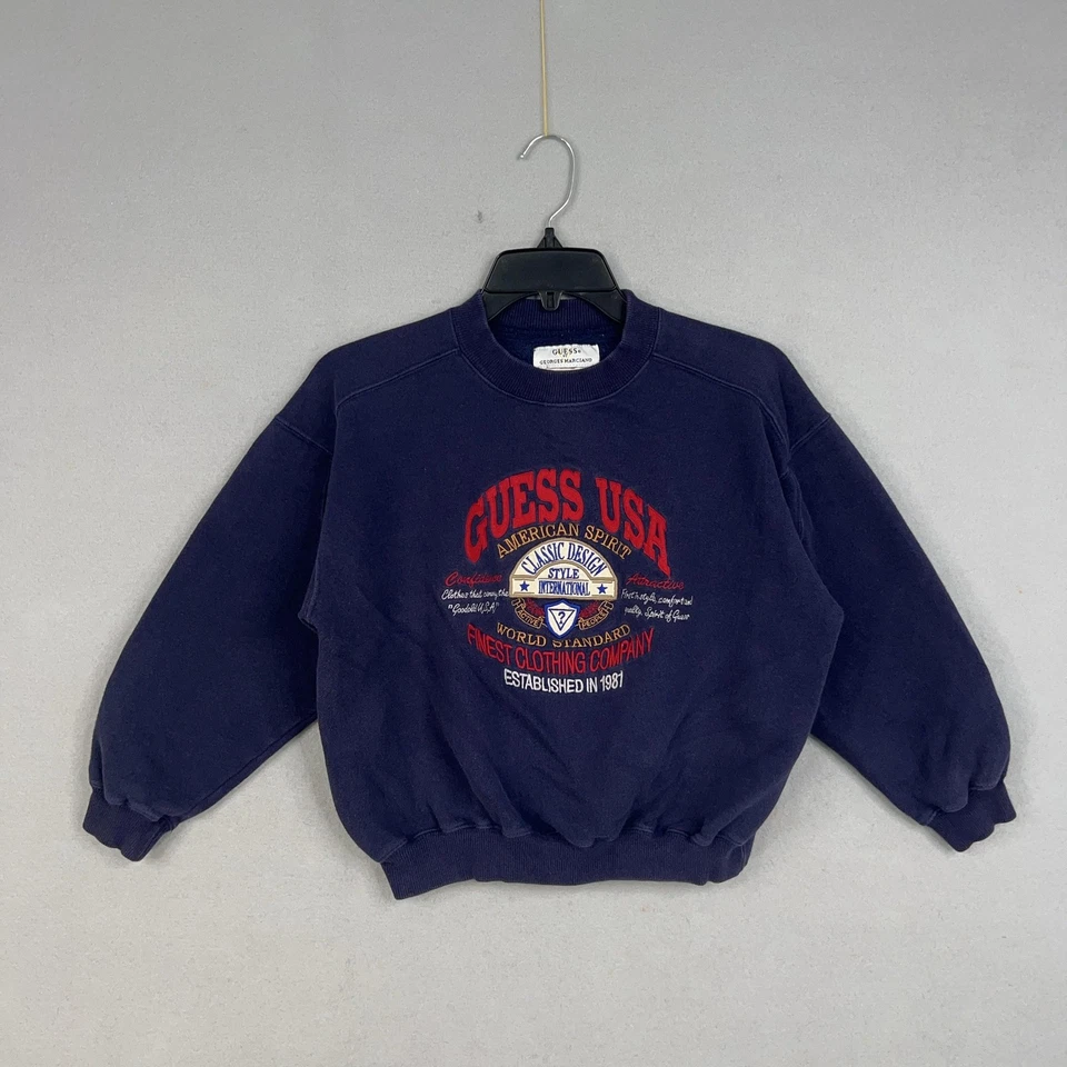 Vintage Guess Sweatshirt Kids Medium 12-14 Guess USA Logos Georges Marciano - Image 1 of 4