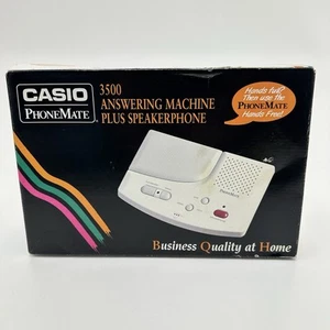 VINTAGE CASIO PHONEMATE 3500 ANSWERING MACHINE PLUS SPEAKER PHONE BOXED VGC - Photo 1/15