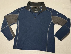 KUHL Men’s Kashmira Blue/Grey Quarter Zip Pullover Mock Neck Sweatshirt Size XL - Picture 1 of 4
