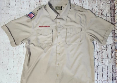 BSA, Boy Scout, Official Uniform Shirt, Men's Large, Polyester, Vented, No Patch - Image 1 of 4