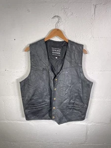 Black Leather Vest Waistcoat - Picture 1 of 4