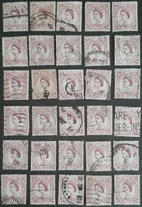 (GB-0230) GB QE II 6d Reddish purple Wilding definitive 30 used and unchecked - Picture 1 of 1