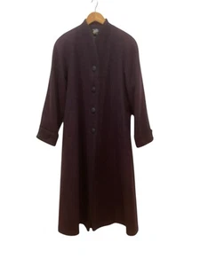 VTG Ja-D New York Coat Women’s 10P Wool Dark Maroon Black Trim USA Elegant - Picture 1 of 9