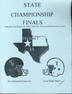2002 4A New Braunfels v Texas High Championship Program - Bild 1 von 1
