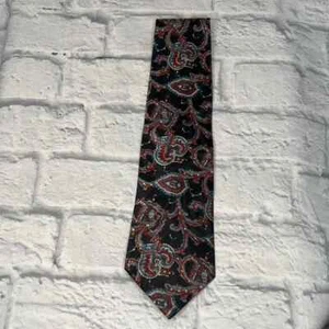 Andhurst Adult Tie One Size Black Paisley 100% Polyester Neck Made in USA Men's - Picture 1 of 5
