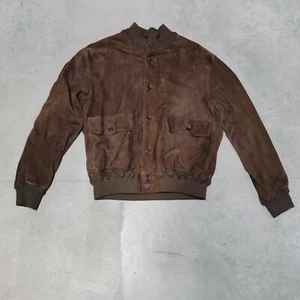 Bomber Carroll & Co Beverly Hills marrone pelle scamosciata taglia 56 XXL Italia - Foto 1 di 21