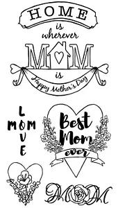 SET FRANCOBOLLI TRASPARENTI BEST MOM EVER SIZZIX madre timbratura cardmaking scrapbooking - Foto 1 di 2