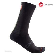 Castelli RACING STRIPE 18 Winter Wool Cycling Socks : BLACK - One Pair