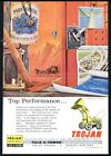 1960 Pony Express Wells Fargo station art Trojan tractor shovel vintage print ad