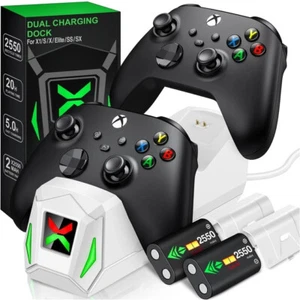 Xbox Controllers Charging Dock + 2 Extra Batteries Series X|S One & Elite Type-C - Picture 1 of 11