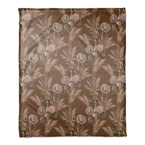 Creative Products Rust Protea Blooms 50 x 60 Coral Fleece Blanket - Picture 1 of 3