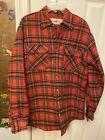 St Johns Bay Flannel Shacket Jacket Shirt Quilt Lined Classic Red Plaid Med Tall