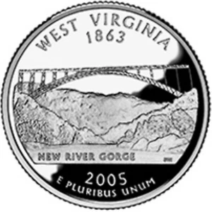 2005-P WEST VIRGINIA STATE QUARTER 1-COIN BRILLIANT UNCIRCULATED FREE SHIPPING - Picture 1 of 1