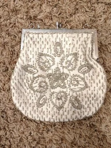 Vintage Handmade Magid Snowflake Evening Bag Beaded Purse Formal Clutch B14 - Picture 1 of 5