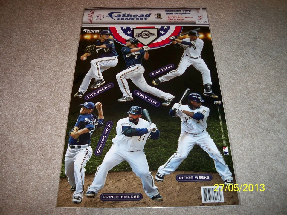 ¡NUEVO! MLB MILWAUKEE BREWERS 6 JUGADORES FATHEAD COMPAÑEROS DE EQUIPO CALCOMANÍAS DE PARED! Foto 1 de 1