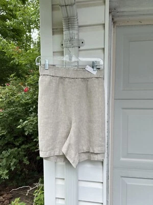 NUEVO CON ETIQUETAS Talbots Bonitos Pantalones Cortos de Lino Natural 6” Entrepierna Cintura Elástica Con Bolsillos 3X Foto 1 de 4