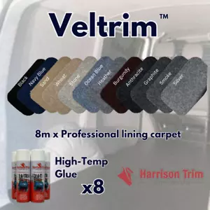 8 MTR VELTRIM SMOOTH VEHICLE LINING CARPET BOAT VAN MOTORHOME CAMPER +8 TRIMFIX - Picture 1 of 19