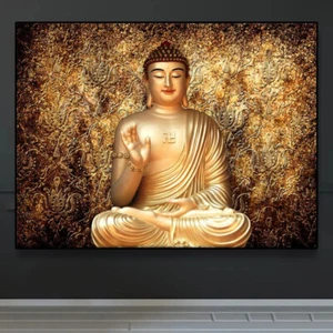 Golden Buddha Posters Prints Canvas Painting Wall Picture - Picture 1 of 5