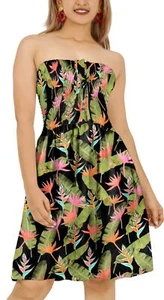 HAPPY BAY Women's Boho Halter Smocked Mini Flowy Beach Dress Tube Top Strapless - Picture 1 of 3