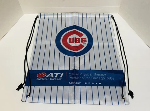 Chicago Cubs Drawstring Backpack- Cinch Bag Sack 15.5” x 18” MLB Baseball NEW Cover