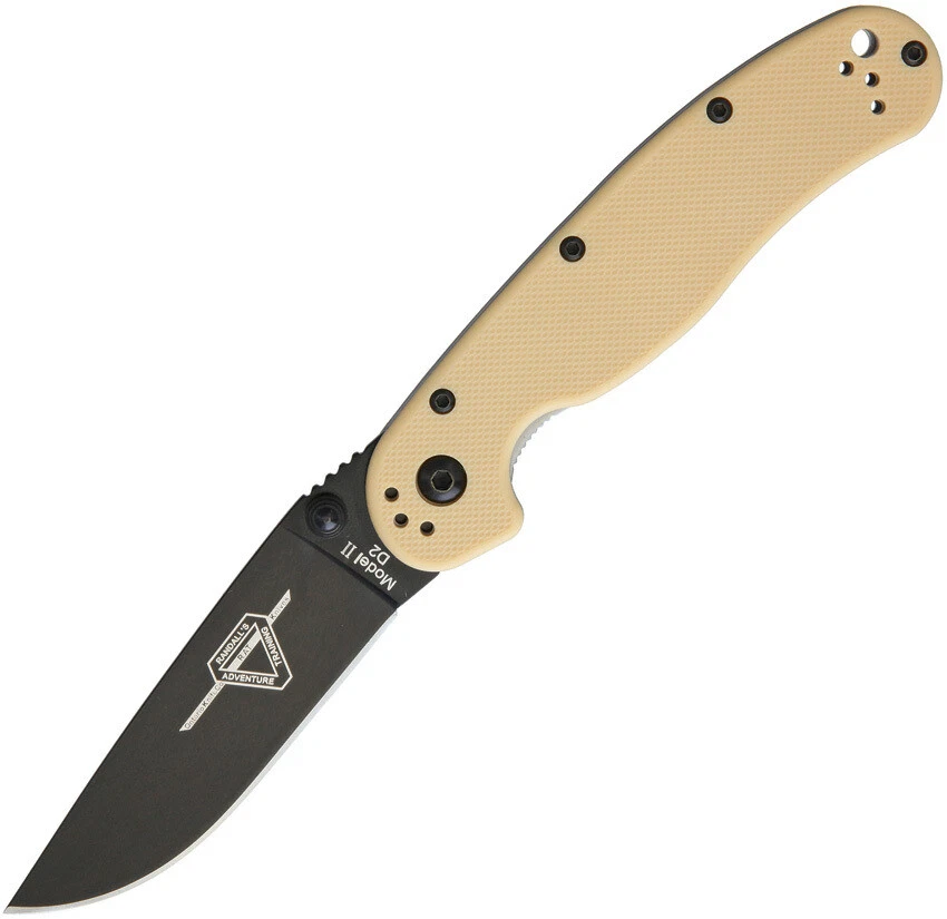 Ontario Desert Tan Rat II Black Drop Folding Knife Pocket Folder ON8830DT