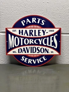 Harley Davidson Motorräder dickes Blechschild Teile Service Tankstelle - Bild 1 von 4