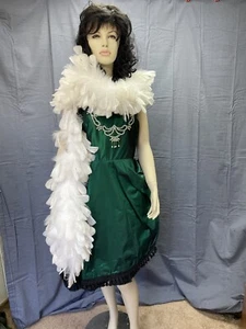 "Free shipping"Green-quality deluxe Western Saloon show girl dress w/ sequins - Picture 1 of 10