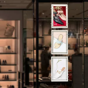 A3 Real Estate Window Hanging Led Backlit Picture Frame Display Sign Holder 3PCS - Picture 1 of 19