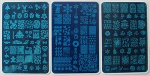 Christmas Theme Manicure Stencils Nail Art DIY Image Stamping Plate MR01 02 03 - Picture 1 of 18