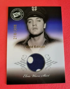 ELVIS PRESLEY WORN Polka Dot Shirt RELIC SWATCH CARD GOLD EDITION #d218/299 2007 - Picture 1 of 2