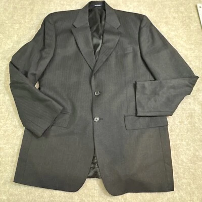 Chaps Ralph Lauren Men Blazer 42L Black Wool Blend Stripe - Image 1 of 4