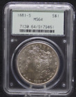 1881 S Morgan Silver Dollar $1 PCGS MS64 OGH BU Uncirculated UNC #010 Old Green