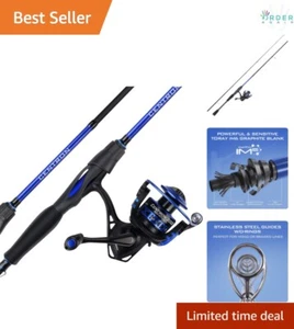 Lightweight 2-Piece Fishing Rod with Kastking Reel - Perfect for Bass & Catfish - Picture 1 of 9