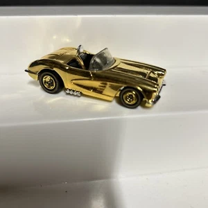 Vintage Hot Wheels 58 CHEVROLET CORVETTE 24K GOLD PLATED Chrome Real Riders LE - Picture 1 of 4