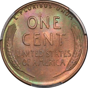 1944 D Lincoln Cent PCGS MS64 BN Colorful Toning - Picture 1 of 3