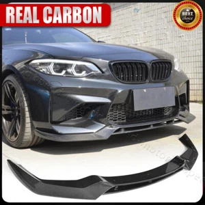 For BMW F87 M2 Base Coupe 16-20 Front Bumper Lip Chin Spoiler REAL Carbon Fiber - Picture 1 of 17