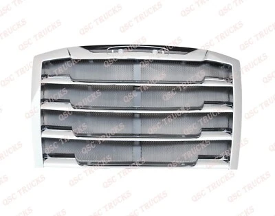 Rejilla delantera cromada QSC con pantalla de acero para Freightliner Cascadia 2018+ Foto 1 de 4