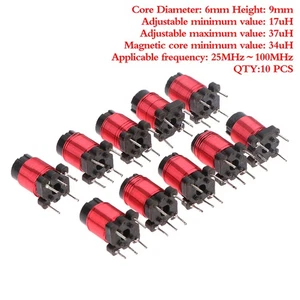 10pcs 50T 13uh-34uH Adjustable High-Frequency Ferrite Core Inductor Adjustable - Picture 1 of 11