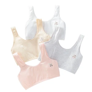 Girls Sports Bra Cotton Crop Tops Training Bras Kids to Teens 8-16 Years 4 Pack - Picture 1 of 12