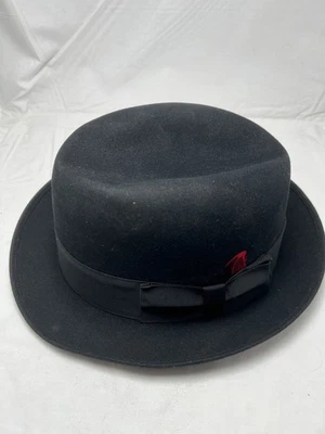 Vintage Knox New York Black Fedora Hat Size 7-1/2" Madison Avenue - Image 1 of 4