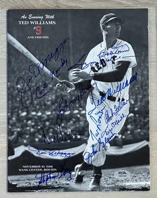 Ted Williams Joe DiMaggio + 11 Signed Auto Program An Evening w/#9 PSA/DNA LOA - Image 1 of 4