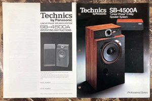 Technics SB-4500A Speaker System Operating Instructions Manual & Spec Sheet - Picture 1 of 2