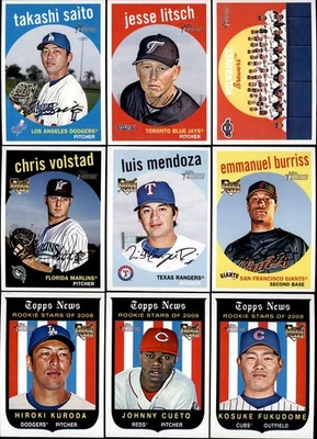 2008 Topps Heritage Baseball Green Backs Complete Your Set #501-600 You Pick! - Image 1 of 2