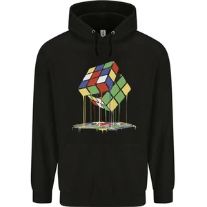 Dripping Rubix Cube Funny Puzzle Childrens Kids Hoodie - Picture 1 of 39