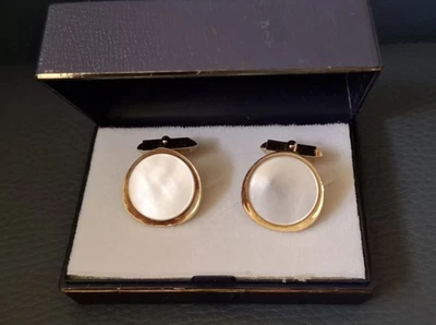 Original 50er Jahre Manschettenknöpfe Perlmutt Herren Schmuck  - Bild 1 von 4