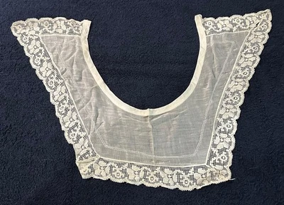 Antiguo collar de encaje eduardiano victoriano plastrón ganchillo 3D SC Estate #D Foto 1 de 4