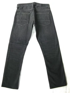 Quiksilver Slim Straight Jeans Mens Size 30 X 29.5 BLACK Distressed 100% Cotton - Picture 1 of 12