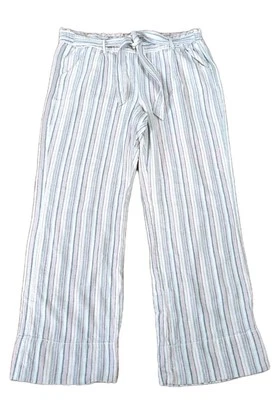 Pantalones para mujer Jolt talla XL rosa y gris a rayas mezcla de lino 60 Foto 1 de 4