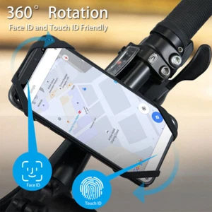  GPS Motorcycle MTB Bike Bicycle 360° Rotation Cell Phone Silicone Mount Holder - Picture 1 of 6