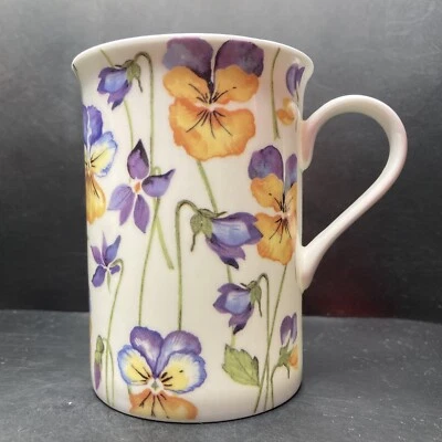 Price & Kensington Sweet Pea Blue & Yellow Flowers Fine Bone China Mug - Image 1 of 4
